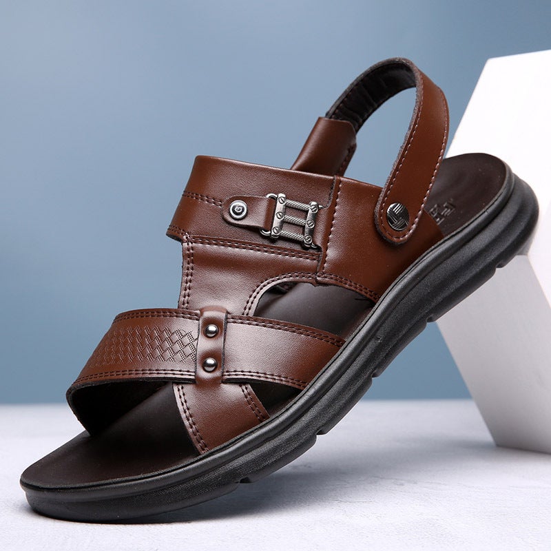Men's Casual Leather Sandals - Image 1