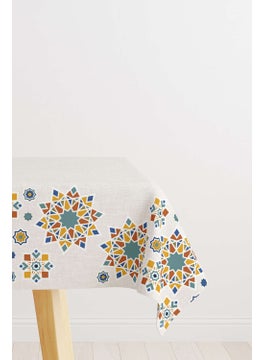 Cango Home Cream Orange Ramadan Themed Decorative Patterned Digital Printed Tablecloth CGH1304-MS  - Image 1