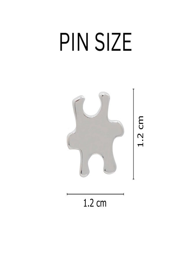 فوندريزينغ فور أ كوز جمع التبرعات لقضية نبيلة | دبوس صغير فضي على شكل قطعة أحجية التوحد - دبوس للتعليق على السترة للتوعية بالتوحد ومتلازمة أسبرجر - Image 3