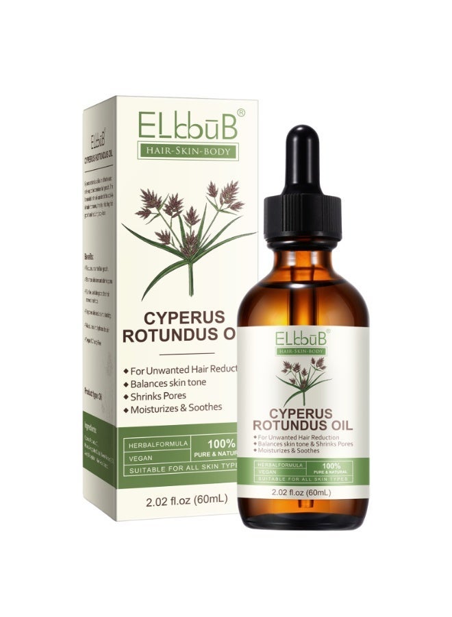 ELBBUB 60ml Cyperus Rotundus Oil Pure Natural Cyperus Oil for Reducing Body Hair Growth Soothes and Nourishes Skin Safe for All Skin Ideal for Full Body Use Natural Hair Removal Gently and Effectively Inhibits Hair Growth Natural Nut Grass Oil - Image 2