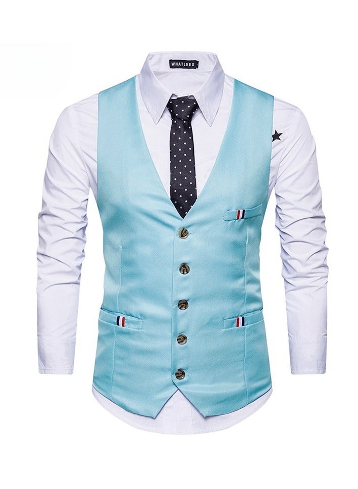 KUYING New Fashionable Herringbone Patterned Suit Vest  - Image 1