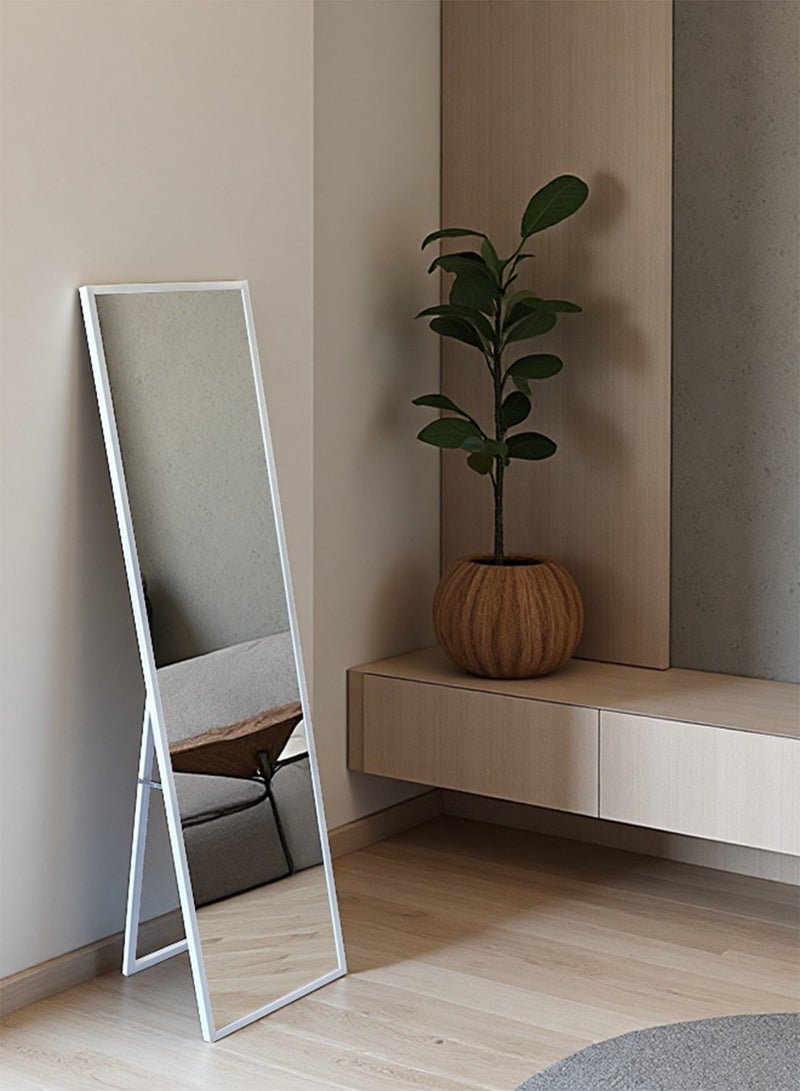 ايست من نون Full Length Mirror 150x40cm with Stand - Perfect for Bedroom & Living Room - White - Image 3