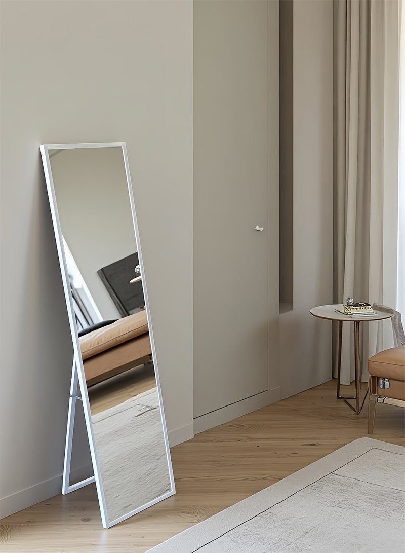 ايست من نون Full Length Mirror 150x40cm with Stand - Perfect for Bedroom & Living Room - White - Image 4