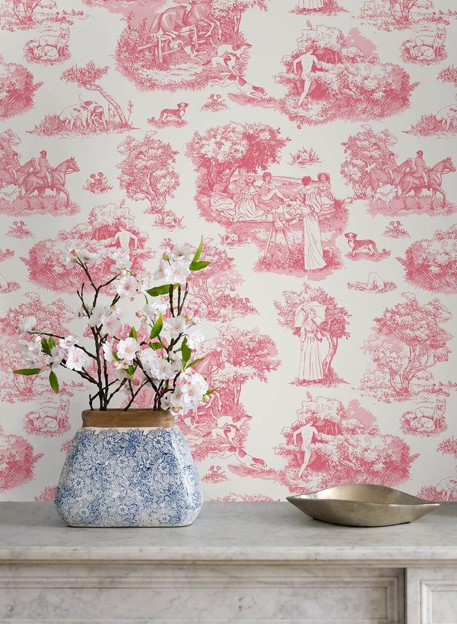 NuWallpaper Rachel Antonoff Pink The Chase Peel and Stick Wallpaper, RAS6262 - Image 4