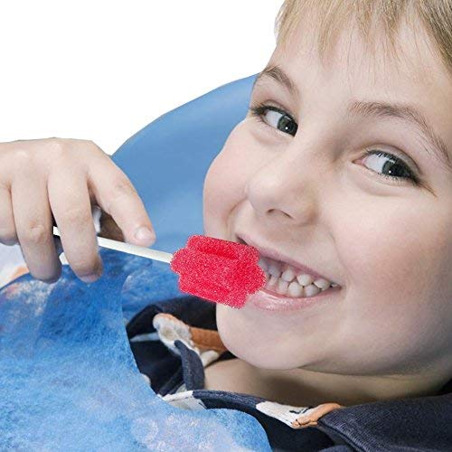 MUNKCARE Disposable Oral Foam Swab with Mint Flavored, Individually Wrapped, Red, Box of 50 Counts - Image 3
