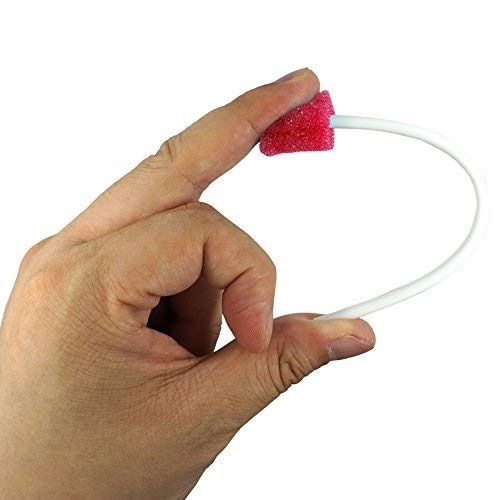 MUNKCARE Disposable Oral Foam Swab with Mint Flavored, Individually Wrapped, Red, Box of 50 Counts - Image 2
