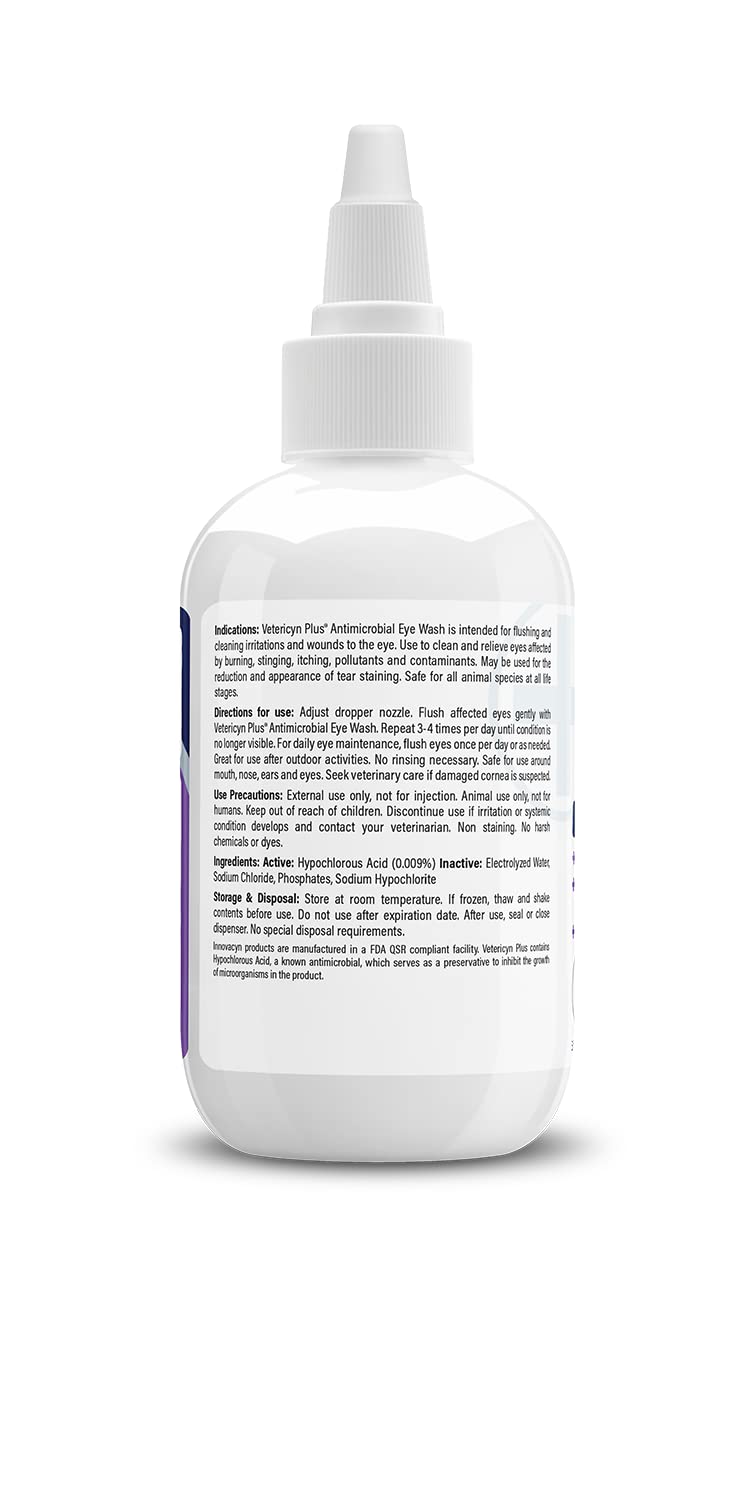 Vetericyn Plus Dog and Cat Eye Wash | Eye Drops for Dogs and Cats to Flush and Soothe Eye Irritations, Dog Tear Stain Cleaner, Safe for All Animals. 3 ounces - Image 4