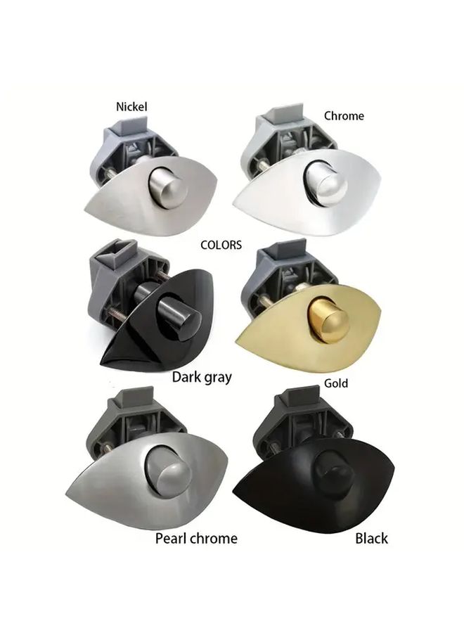 5Pcs 20mm Easy Press Push Locks For RV Cabinets Keyless Half Moon Camper Van Drawer Latch Zinc Alloy Polished Metal Furniture Hardware Button Control Black - Image 1