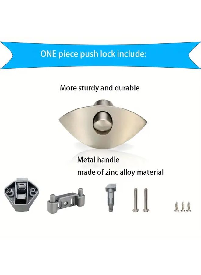 5Pcs 20mm Easy Press Push Locks For RV Cabinets Keyless Half Moon Camper Van Drawer Latch Zinc Alloy Polished Metal Furniture Hardware Button Control Black - Image 5