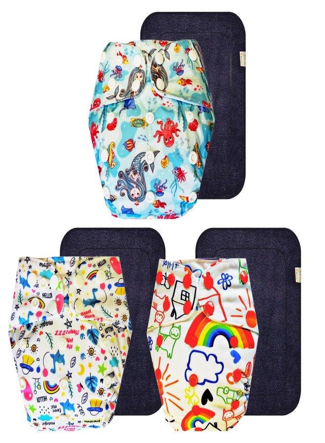 حفاضات قماشية فاخرة من دمبلدو مع حشوة سوداء (عبوة من 3 قطع) | مضادة للحساسية | مانعة للتسرب | سهلة التنظيف | مصممة من قبل الأمهات | من 3 أشهر إلى 3 سنوات | للجنسين - Image 1