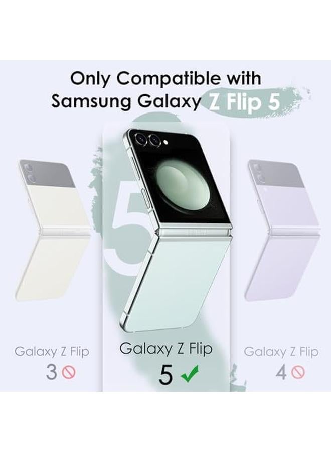جي تيك حافظة لهاتف سامسونج جالكسي زد فليب 5 2023 مع حلقة من البلاستيك الصلب النحيف المقاوم للصدمات والخدوش، لون أخضر نعناعي - Image 2