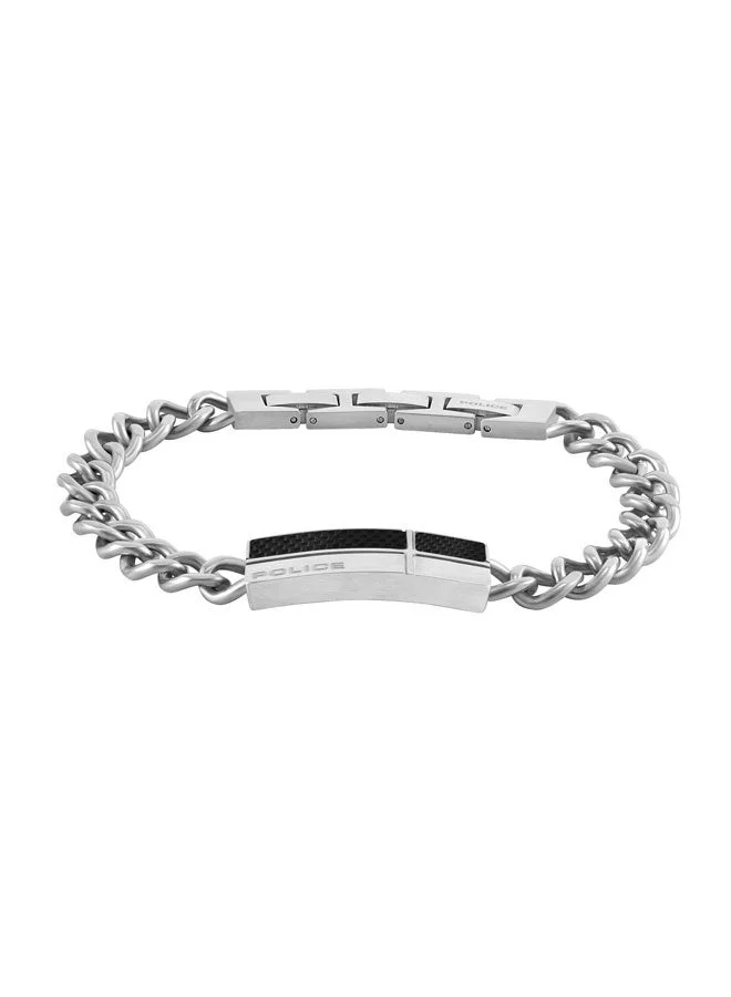 POLICE Fiberskin Curb Chain Stainless Steel Bracelet for Men