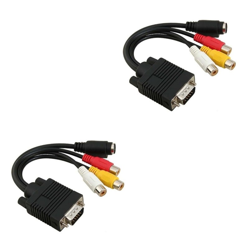 كابل محول Gatuida 2 قطعة محول كابل شاشة كمبيوتر كابلات VGA محول تلفزيون محول VGA إلى S-Video - Image 5