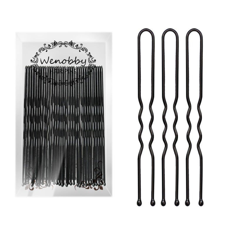 Wenobby U Shaped Hair Pins for Buns, 100 PCS 2.8" Hair Pins for Women Hair Styling with Thick Hair - Image 1
