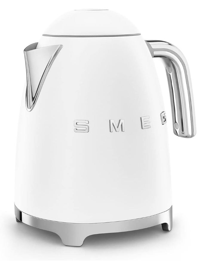 SmegKLF03WHUK,  50'S Retro Style Kettle, 1.7 L Capacity With Water Level Indicator, 360 Swivel Base, Anti-Slip Feet, Soft Opening Lid, Stainless Steel, White 1.7 L 2400 W KLF03WHUK white - Image 3