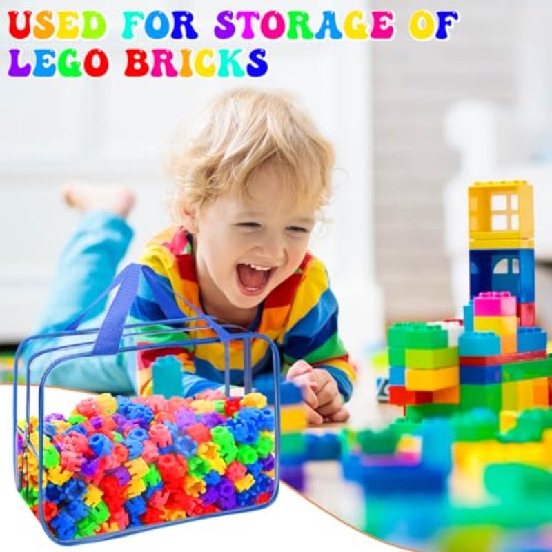 8 Packs s Toy Storage Bags, Reusable Clear PVC Board Game Storage, Toy Organizers and Storage Bags with Zipper for Building Blocks, Puzzle and Handmade Accessories, Clear Toiletry Bag - Image 5