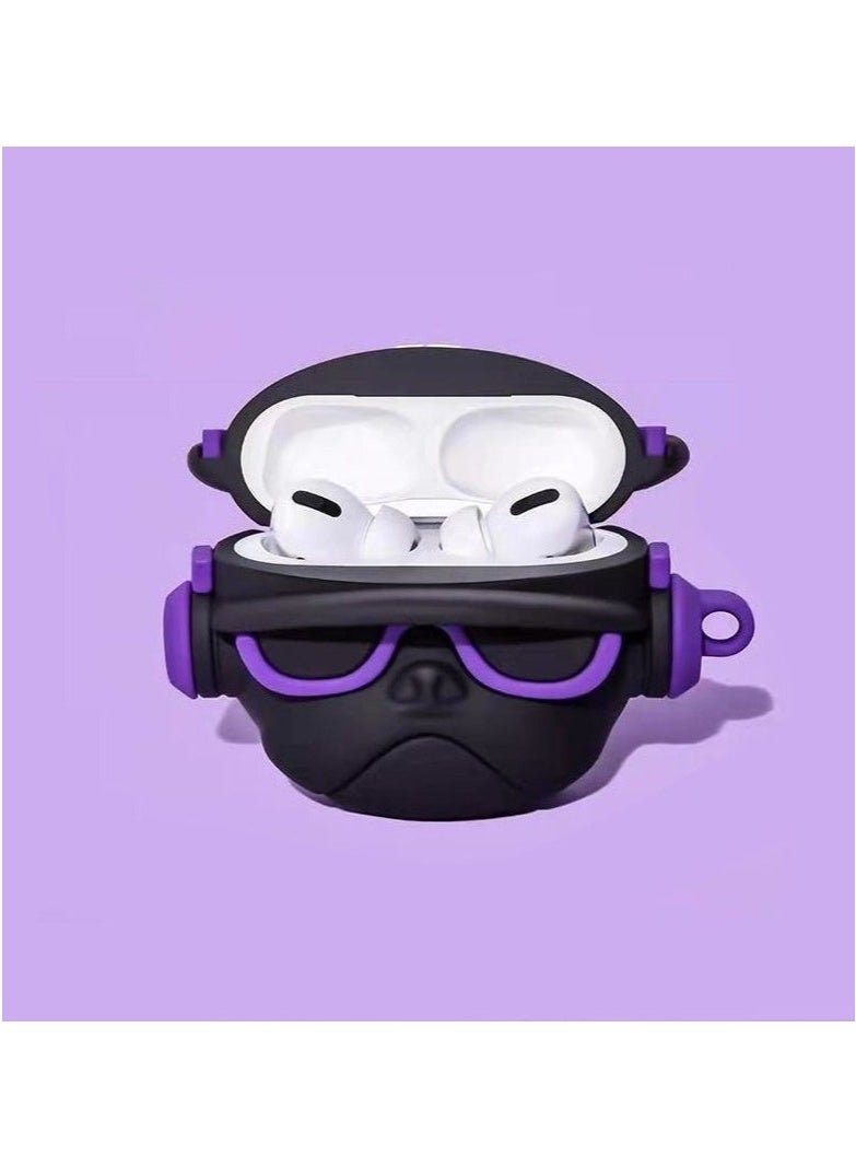 3D Cartoon Cute Silicone Earbuds Cover for AirPods Pro 2nd Generation Case Compatible with Airpods Pro Case 2nd/1st Gen (2023/2022/2019) - Hip-hop Bulldog  - Image 2
