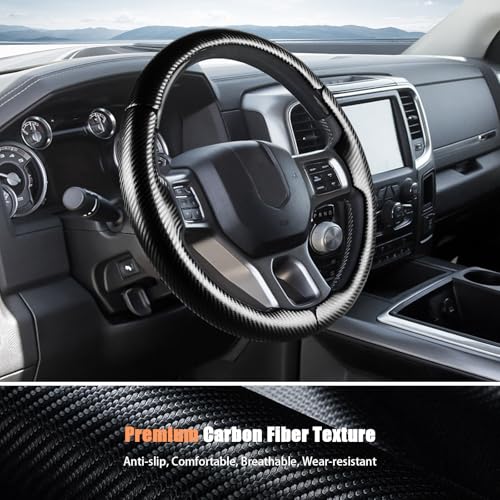 Aimato Customized Steering Wheel Cover for Dodge RAM 1500 2012-2018,RAM 1500 Classic 2019-2023,RAM 2500/3500/4500/5500 2012-2018 Thin,Anti-Slip,Scratch-Resistant Exclusive Car Accessory for RAM - Image 3