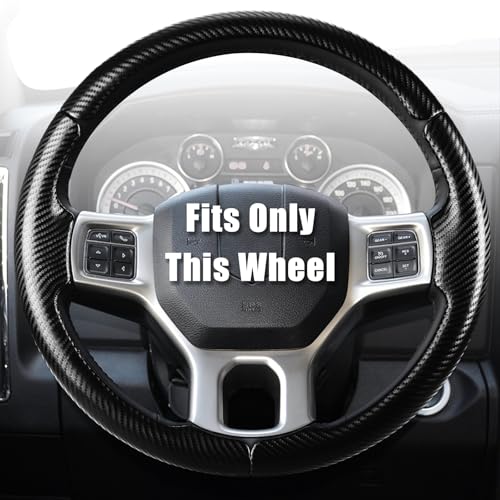 Aimato Customized Steering Wheel Cover for Dodge RAM 1500 2012-2018,RAM 1500 Classic 2019-2023,RAM 2500/3500/4500/5500 2012-2018 Thin,Anti-Slip,Scratch-Resistant Exclusive Car Accessory for RAM - Image 1