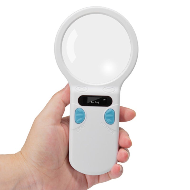 RFID Reader: White USB Wireless Bluetooth RFID Scanner - 128 Entries Storage Real-time Data OLED Screen for Animal Management Pet Identification Resource Tracking - Image 3