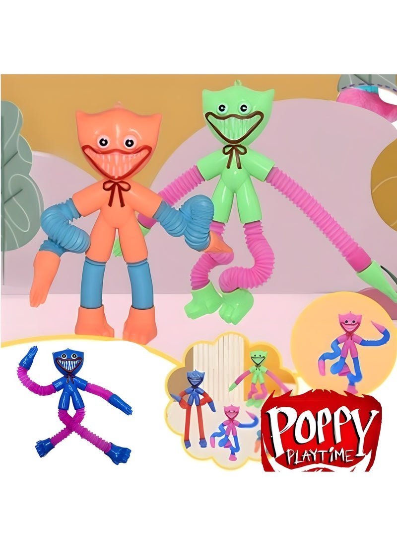MAGIC VAULT - Pop Tube Huggys Wuggys Fidget Toy,Huggys Wuggys Expandable Animal,3PCS Pipe Sensory Tools For Stress And Anxiety Relief, Cool Stretchable Multi-Colour Stimming - Image 1