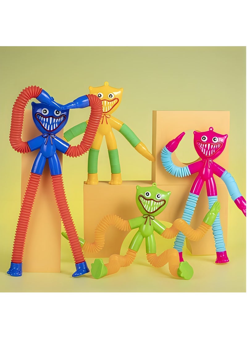 MAGIC VAULT - Pop Tube Huggys Wuggys Fidget Toy,Huggys Wuggys Expandable Animal,3PCS Pipe Sensory Tools For Stress And Anxiety Relief, Cool Stretchable Multi-Colour Stimming - Image 1