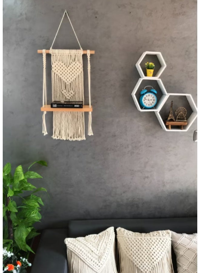 Antikiano Macramé Wooden Shelves 60*33*14cm - Image 2