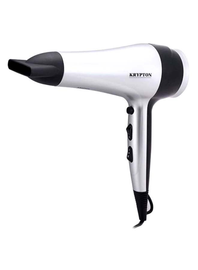 KRYPTON Powerful Hair Dryer Salon Quality with Cool Shot Function Silver/Black - Image 1
