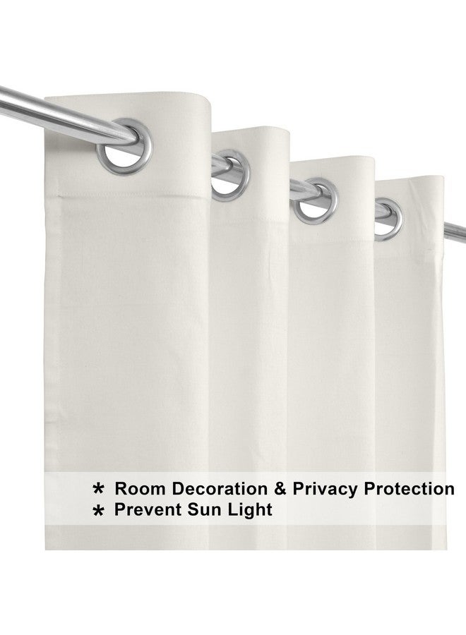 THE LINEN COMPANY Canvas Cotton Door Curtains with Steel Eyelet for Living Room/Dining Hall/Hotel/Farm House Set of 2 Pcs (4.5ft x 7 ft, White) - Image 2