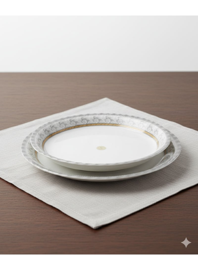 طقم صينية ميلامين مستديرة 45 سم مع 2 طبق – تصميم فاخر للتقديم والضيافة - Image 5