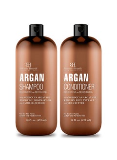 Botanic Hearth Argan Oil Shampoo And Conditioner Set With Keratin Restorative & Moisturizing Sulfate Free All Hair Types & Color Treated Hair Men And Women (Packaging May Vary) 16 Fl Oz Each  - Image 1