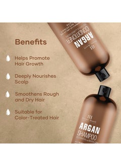 Botanic Hearth Argan Oil Shampoo And Conditioner Set With Keratin Restorative & Moisturizing Sulfate Free All Hair Types & Color Treated Hair Men And Women (Packaging May Vary) 16 Fl Oz Each  - Image 4