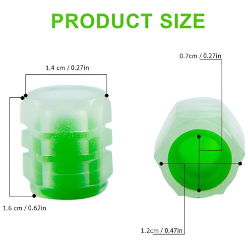 Oblivion Glowing Tyre Valve Caps 4Pcs – Multicolor Luminous Fluorescent Air Covers for Cars & Bikes, Glow-in-the-Dark Radium Tire Stem Caps with LED Lights, Decorative Green Modification Accessories - Image 3