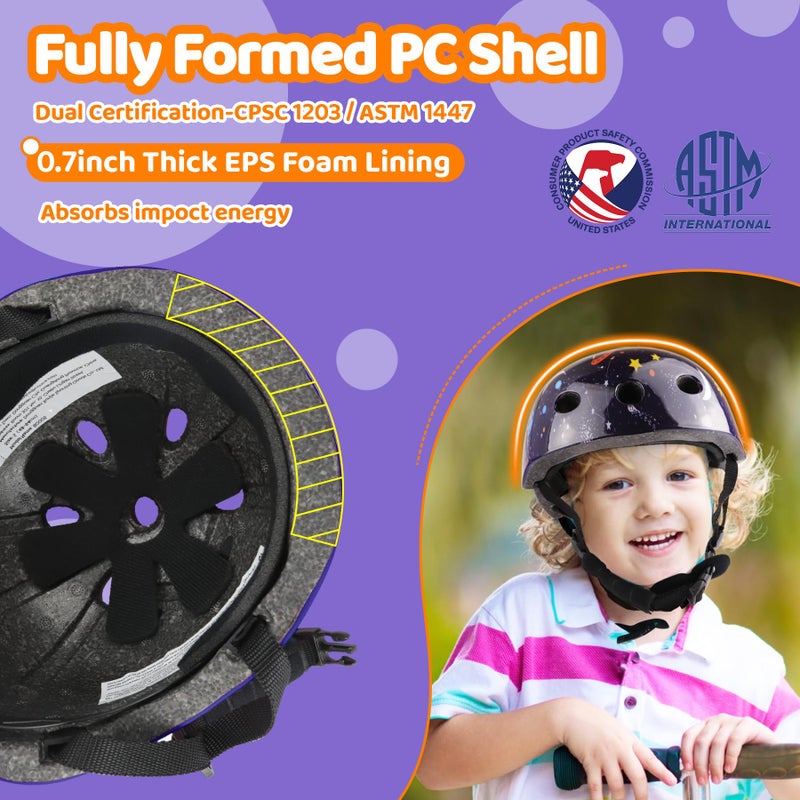 Vvinca Toddler Helmet for 1/2/3/4/5/6/7/8 Years Old, Kids Bike Helmets Ages 3-5/5-8, Kids Children Helmet for Youth Boys and Girls - Image 4