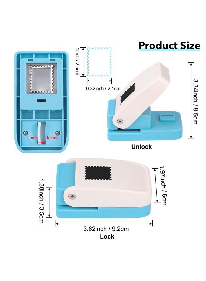 BAOFALI Rectangular Postage Stamp Punch 1X0.8inch, Scalloped Rectangle Lever Action Craft Punch for Paper Crafting Scrapbooking DIY Card Making Arts Crafts Supplies - Image 2