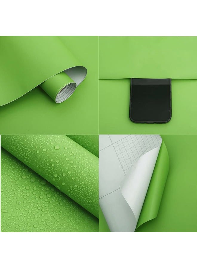 Ismoon 15.7''×118''Solid Green Wallpaper Peel and Stick Green Contact Paper Self-Adhesive Wallpaper Removable Waterproof Wallpaper for Natural Bedroom Dorm Shelf Liner Countertop Cabinet Wardrobe - Image 3