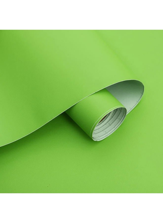 Ismoon 15.7''×118''Solid Green Wallpaper Peel and Stick Green Contact Paper Self-Adhesive Wallpaper Removable Waterproof Wallpaper for Natural Bedroom Dorm Shelf Liner Countertop Cabinet Wardrobe - Image 1