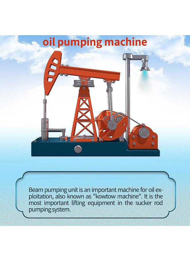 Generic - Oil Pump Jack Model Kit Metal Oilfield Working Equipment with Light Oil Rig Educational Toys Collection 219pcs - Image 1