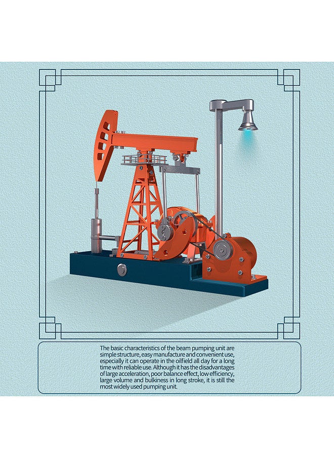 Generic - Oil Pump Jack Model Kit Metal Oilfield Working Equipment with Light Oil Rig Educational Toys Collection 219pcs - Image 1