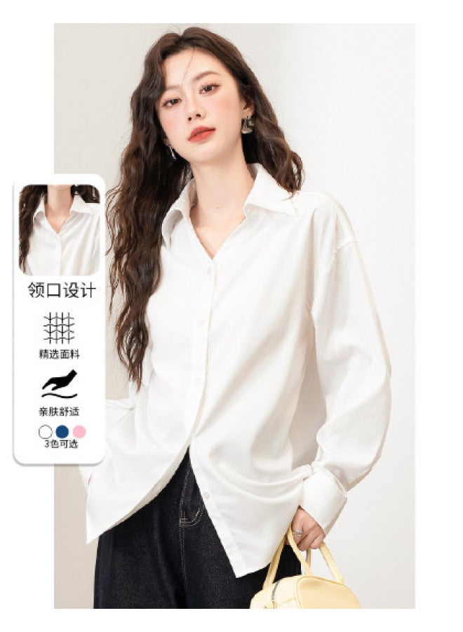 Baleno Smooth Drape Women's Shirt - Spring Office Blouse For Women, Versatile Solid Color Top With Premium Elegance - Image 1