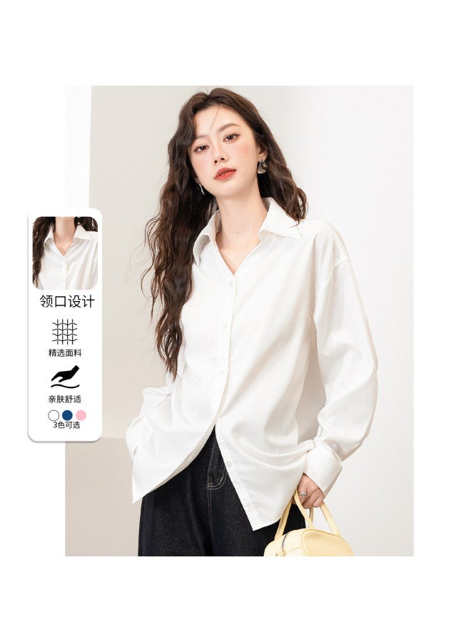 Baleno Smooth Drape Women's Shirt - Spring Office Blouse For Women, Versatile Solid Color Top With Premium Elegance - Image 2