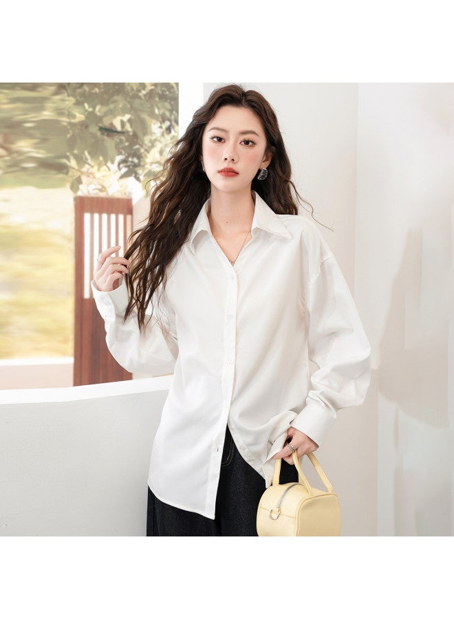 Baleno Smooth Drape Women's Shirt - Spring Office Blouse For Women, Versatile Solid Color Top With Premium Elegance - Image 5