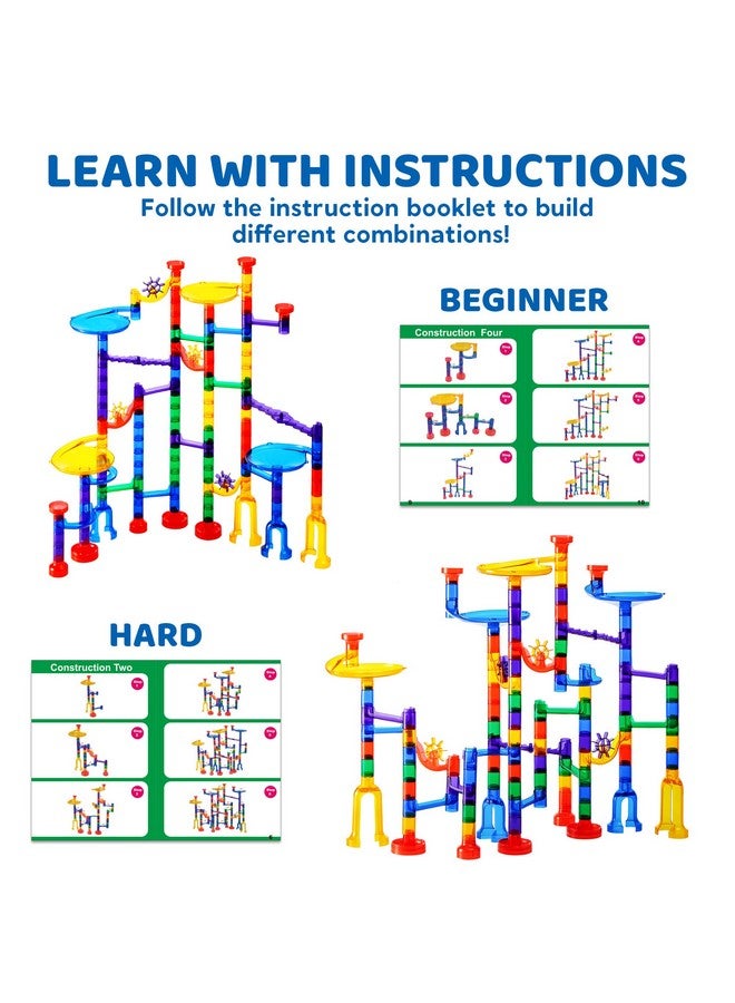 JOYIN 150Pcs Glowing Marble Run- Construction Building Blocks Toys with 5 Glow in The Dark Glass Marbles, STEM Educational Building Block Toy - Image 3