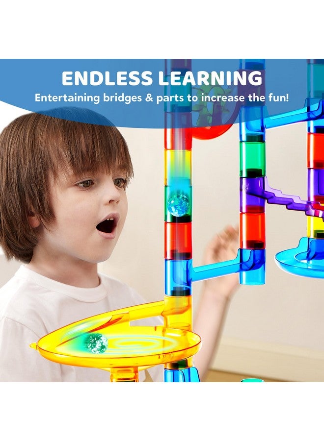 JOYIN 150Pcs Glowing Marble Run- Construction Building Blocks Toys with 5 Glow in The Dark Glass Marbles, STEM Educational Building Block Toy - Image 4