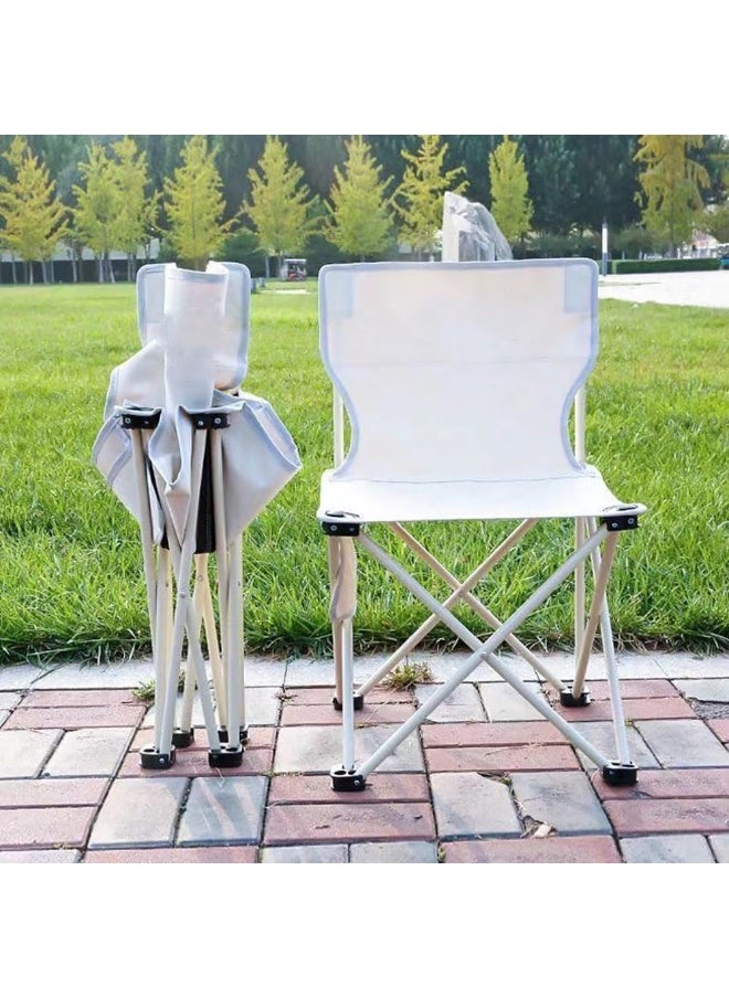 Generic Portable Folding Camping Chairs with Back Support, Convenient for Travel, Fishing, Hiking, BBQ, Beach with Large Carry Bag (White)  - Image 4