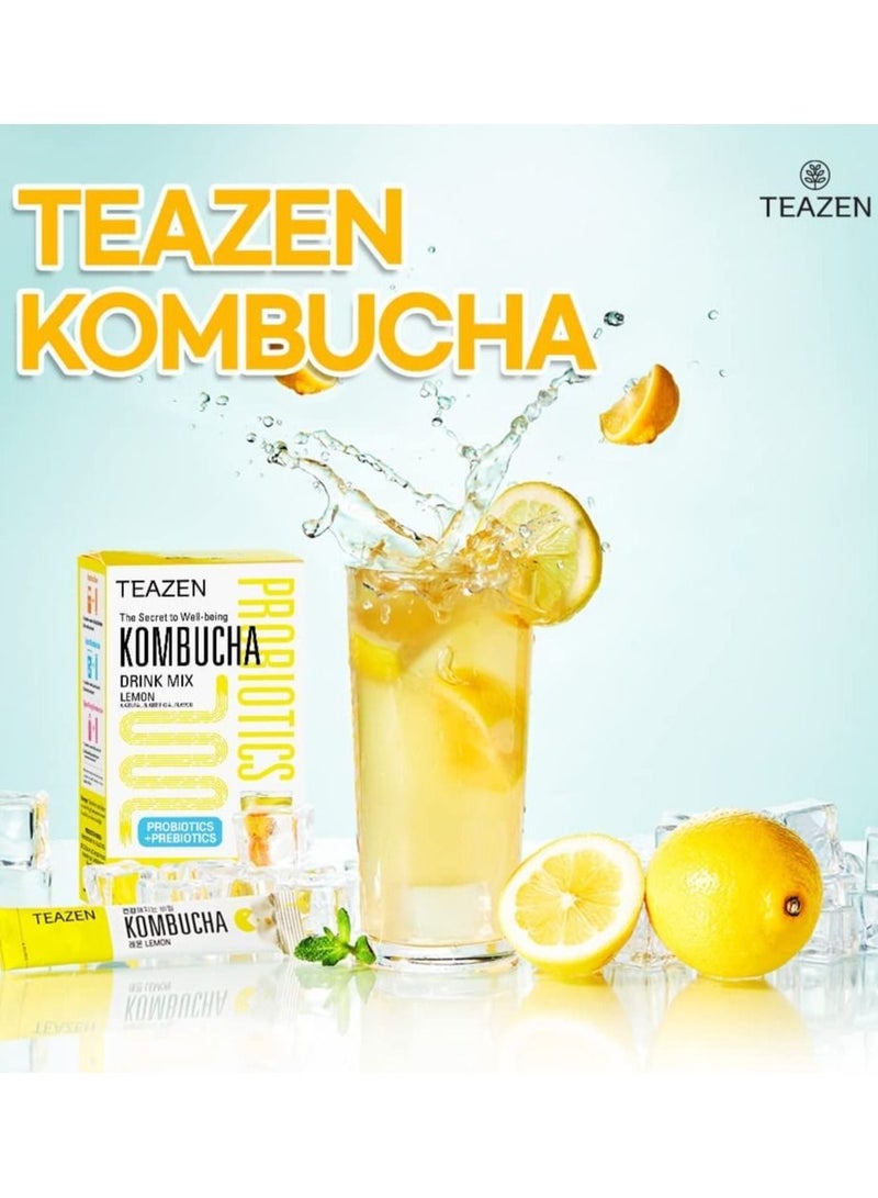 Teazen Kombucha Lemon Probiotics (10 Sticks) - Image 2