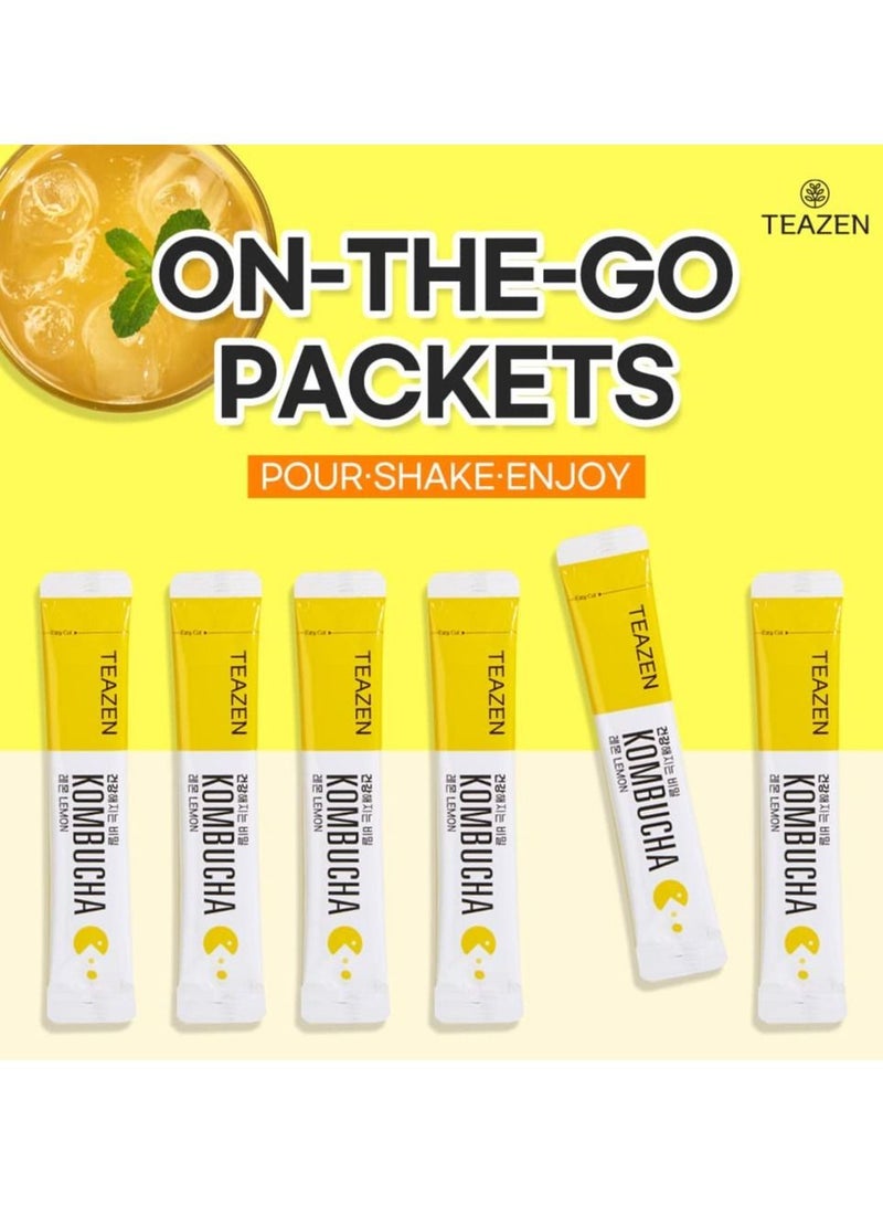 Teazen Kombucha Lemon Probiotics (10 Sticks) - Image 4