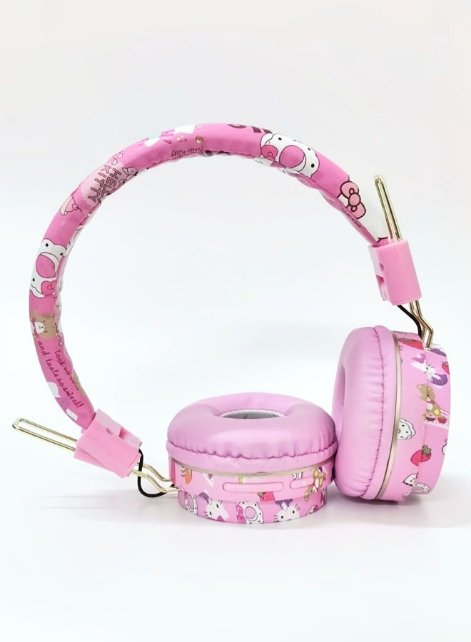 Upgraded pink Hello Kitty pattern Bluetooth wireless headphones for children, noise-cancelling wireless headphones for children, suitable for TF cards, mobile phones, tablets - Image 3