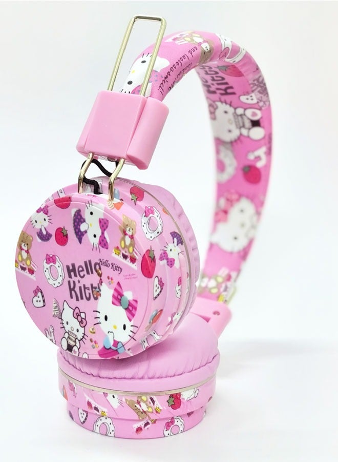 Upgraded pink Hello Kitty pattern Bluetooth wireless headphones for children, noise-cancelling wireless headphones for children, suitable for TF cards, mobile phones, tablets - Image 2
