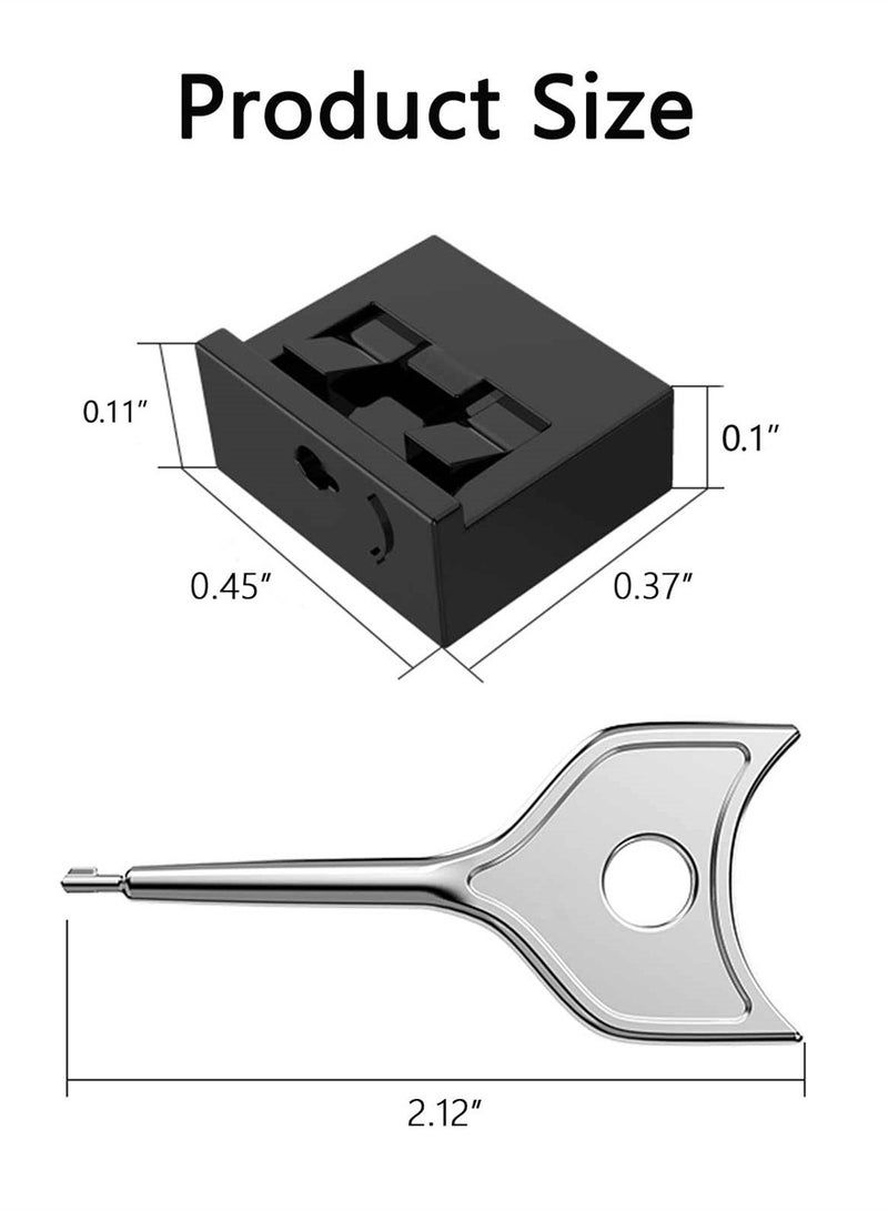 USB Port Blocker Set with Key, USB A Dust Cap Female Port Protector, Locking USB Port and Dust Blocker for Computers, TVs, Routers, Black,10Pcs - Image 5